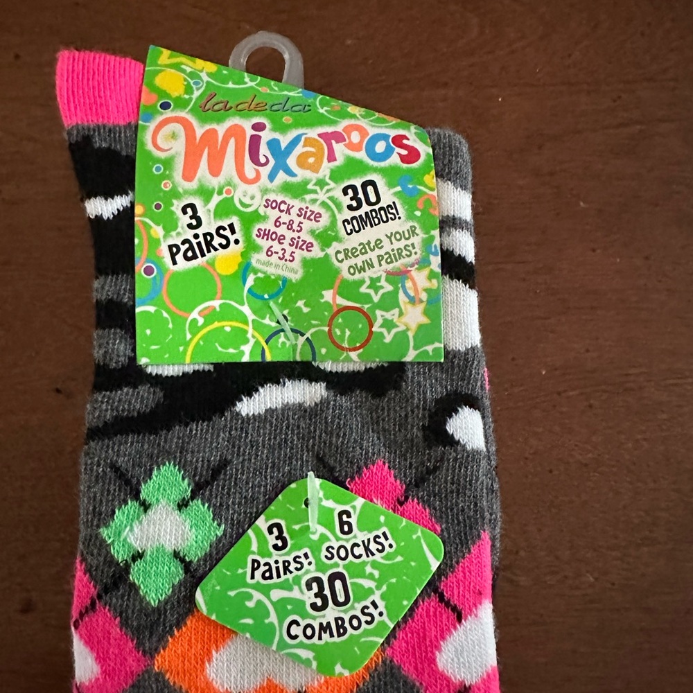 3 pairs Mixaroos vibrant knee high socks